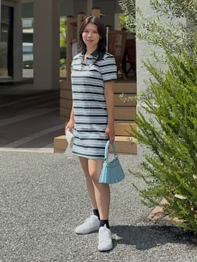 「LACOSTE（ラコステ）のアイテム」を使った、minamiさん（レディース・154cm）の秋コーディネート