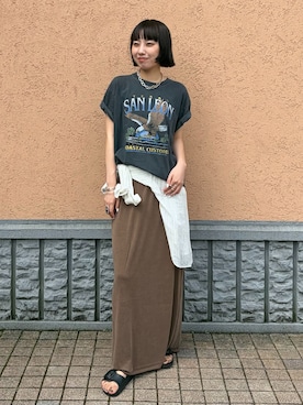 「B.C STOCK（ベーセーストック）のアイテム」を使った、りんりんさん（レディース・162cm）の夏コーディネート