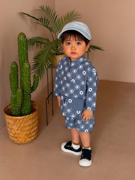 「アイテム（セットアップ）」を使った、ひゅーくんの日常さん（キッズ・90cm）の春コーディネート