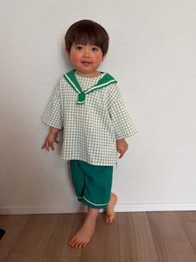 「moimoln（モイモルン）のアイテム」を使った、ひゅーくんの日常さん（キッズ・90cm）の春コーディネート