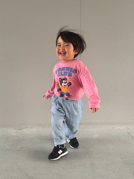 「BREEZE（ブリーズ）のアイテム（パンツ）」を使った、ひゅーくんの日常さん（キッズ・90cm）の春コーディネート