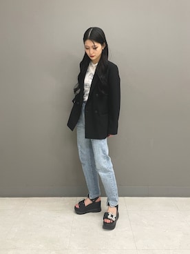 「Re:EDIT（リエディ）のアイテム」を使った、かえでさん（レディース・148cm）の春コーディネート