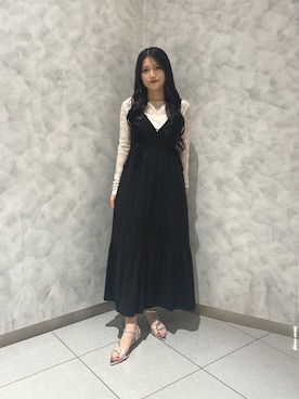 「GU（ジーユー）のアイテム（ワンピース/ドレス）」を使った、かえでさん（レディース・148cm）の春コーディネート