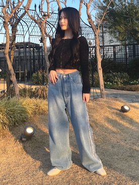 「clear（クリア）のアイテム（パンツ）」を使った、かえでさん（レディース・148cm）の冬コーディネート