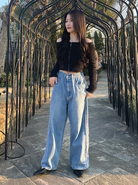 「clear（クリア）のアイテム（パンツ）」を使った、かえでさん（レディース・148cm）の冬コーディネート