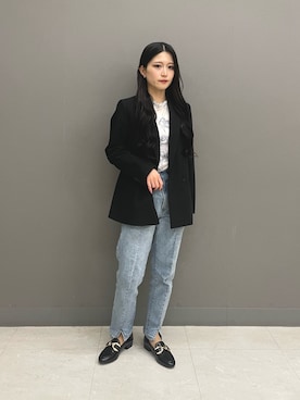 「Re:EDIT（リエディ）のアイテム（パンツ）」を使った、かえでさん（レディース・148cm）の春コーディネート