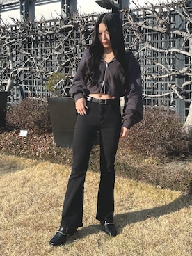 「EVOL（イーボル）のアイテム」を使った、かえでさん（レディース・148cm）の冬コーディネート