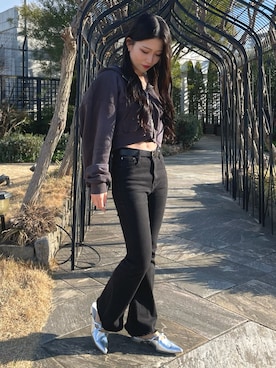 「EVOL（イーボル）のアイテム」を使った、かえでさん（レディース・148cm）の冬コーディネート