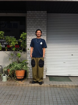 「gym master（ジムマスター）のアイテム」を使った、ふじさん（メンズ・176cm）の夏コーディネート