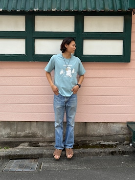 「gym master（ジムマスター）のアイテム」を使った、ふじさん（メンズ・176cm）の夏コーディネート