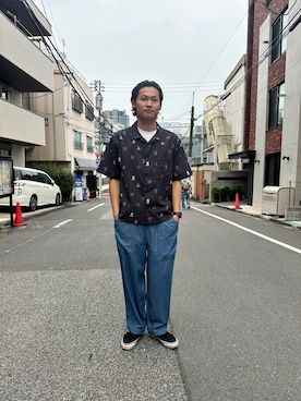 「gym master（ジムマスター）のアイテム」を使った、ふじさん（メンズ・176cm）の夏コーディネート
