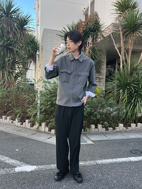 「アイテム（ジャケット/アウター、グレー系）」を使った、蓮武（れん）さん（メンズ・183cm）の冬コーディネート