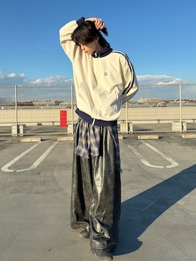 「アイテム（ジャージ）」を使った、蓮武（れん）さん（メンズ・183cm）の冬コーディネート