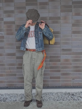 「アイテム（キャスケット）」を使った、damerinoさん（メンズ・172cm・20代）の秋コーディネート