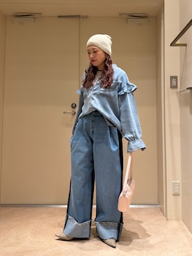 「ROSE BUD（ローズバッド）のアイテム（パンツ）」を使った、nene.さん（レディース・158cm）の春コーディネート