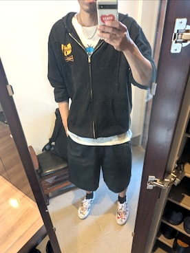 「Supreme （シュプリーム）のアイテム」を使った、ナスビさん（メンズ・184cm）の夏コーディネート