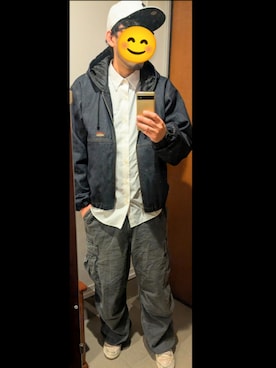 「アイテム（帽子）」を使った、ナスビさん（メンズ・184cm・30代）の秋コーディネート