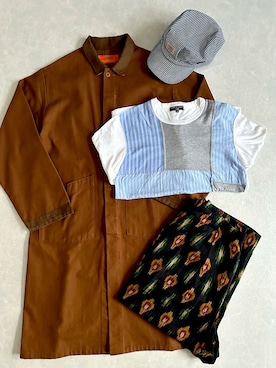 「アイテム（カバーオール）」を使った、GARATOIRO｜ガラトイロさん（メンズ・171cm）の冬コーディネート