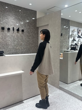 「秋服コーデ」｜「アイテム（レインシューズ）」を使った、Lucida_天王寺MIOさん（レディース・160cm）の冬コーディネート