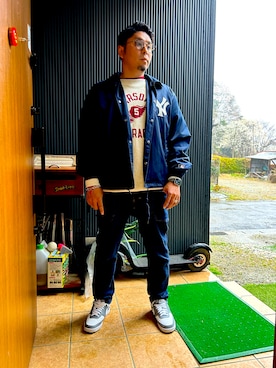 「MLB（メジャーリーグベースボール）のアイテム」を使った、nabenomixさん（メンズ・174cm）の春コーディネート