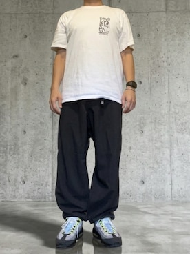 「FREAK'S STORE（フリークスストア）の<UVカット・接触冷感・吸水速乾> AiRide/エアライド ワイドシルエット ポケッタブル クライミングパンツ 限定展開（その他パンツ、グレー系）」を使った、rfv111さん（メンズ・162cm）の夏コーディネート