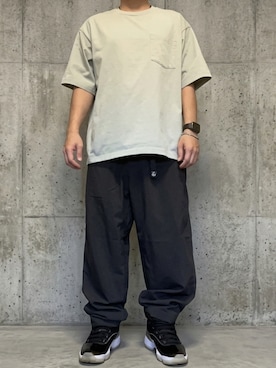 「アイテム（Tシャツ/カットソー、グリーン系）」を使った、rfv111さん（メンズ・162cm）の夏コーディネート