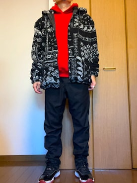 「FREAK'S STORE（フリークスストア）の限定展開 スリムフィット TR クライミングスラックス（スラックス）」を使った、rfv111さん（メンズ・162cm）の冬コーディネート