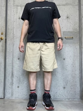 「NIKE（ナイキ）のAir Jordan 11 Retro "Bred"（スニーカー、ブラック系）」を使った、rfv111さん（メンズ・162cm）の夏コーディネート