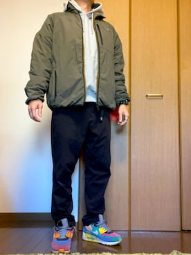 「アイテム（パーカー）」を使った、rfv111さん（メンズ・162cm・40代）の冬コーディネート