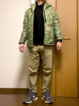 「アイテム（マウンテンパーカー）」を使った、rfv111さん（メンズ・162cm）の冬コーディネート