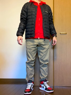 「アイテム（パーカー）」を使った、rfv111さん（メンズ・162cm・40代）の冬コーディネート