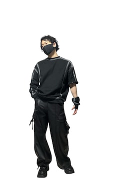 「ADRER（アドラー）のSwitch-Sleeve Heavy Weight Sweat / スイッチスリーブヘビーウェイトスウェット（スウェット、ブラック系）」を使った、ruma0520さん（メンズ・170cm）の春コーディネート