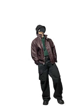 「Ellno Loset（エルノロゼット）のボリュームソールハトメスニーカー（スニーカー、ブラック系）」を使った、ruma0520さん（メンズ・170cm）の春コーディネート