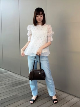 「NATURAL BEAUTY BASIC（ナチュラルビューティーベーシック）のアイテム」を使った、hiyoriさん（レディース・171cm）の夏コーディネート