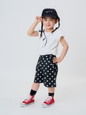 「agnes b.（アニエスベー）のアイテム（キャップ、ブラック系）」を使った、CHARMA さん（キッズ・110cm）の夏コーディネート