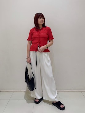 「NATURAL BEAUTY BASIC（ナチュラルビューティーベーシック）のアイテム」を使った、RIOさん（レディース・158cm）の夏コーディネート