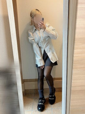 「GU（ジーユー）のアイテム（スカート）」を使った、きっころさん（レディース・152cm）の秋コーディネート