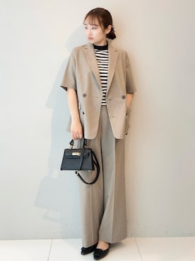 「AULENTTI（オウレンティ）のアイテム」を使った、BUNさん（レディース・167cm）の春コーディネート