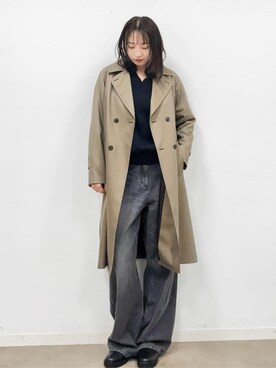 「DRESSTERIOR（ドレステリア）のヴィンテージ加工ワイドデニムパンツ（デニムパンツ、グレー系）」を使った、BUNさんの冬コーディネート
