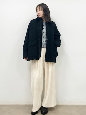 「DRESSTERIOR（ドレステリア）のウールハンティングブルゾン（ブルゾン、ブラック系）」を使った、BUNさんの冬コーディネート