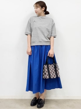 「DRESSTERIOR（ドレステリア）の【セットアップ可/ウォッシャブル】ストレッチ裏毛ハーフスリーブプルオーバー（Tシャツ/カットソー、グレー系）」を使った、BUNさんの春コーディネート