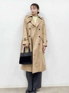 「DRESSTERIOR（ドレステリア）のウォッシャブルコットンカシミヤプルオーバーニット（ニット/セーター、ホワイト系）」を使った、BUNさんの冬コーディネート