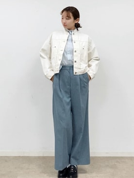 「DRESSTERIOR（ドレステリア）の【otonaMUSE5月号掲載／セットアップ可】ウォッシャブルワイドタックパンツ（その他パンツ、ブルー系）」を使った、BUNさんの春コーディネート