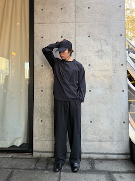「アイテム（帽子）」を使った、manato satoさん（メンズ・170cm）の春コーディネート