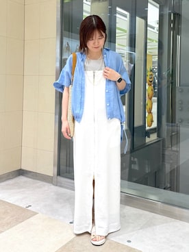 「DouDou（ドゥドゥ）のアイテム（バッグ）」を使った、doudou_namieさん（レディース・159cm）の夏コーディネート