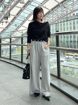 「DouDou（ドゥドゥ）のウェーブリングチョーカー（ネックレス、シルバー系）」を使った、doudou_namieさん（レディース・159cm）の秋コーディネート