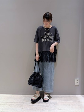 「アイテム（マタニティウェア/グッズ、ブルー系）」を使った、inoinoino7さん（レディース・163cm）の夏コーディネート