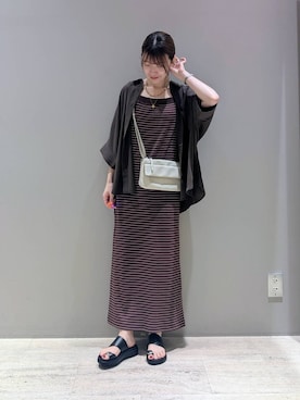 「ショルダーバッグ」｜「アイテム（ワンピース）」を使った、inoinoino7さん（レディース・163cm）の夏コーディネート