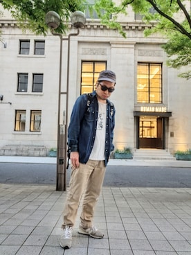 RRL（ダブル アール エル）の「インディゴ ジャカードニット ヘンリー