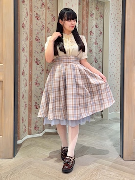 「axes femme（アクシーズファム）のフロントギャザーブラウス（シャツ/ブラウス、イエロー系）」を使った、こせっきーさん（レディース・160cm）の春コーディネート
